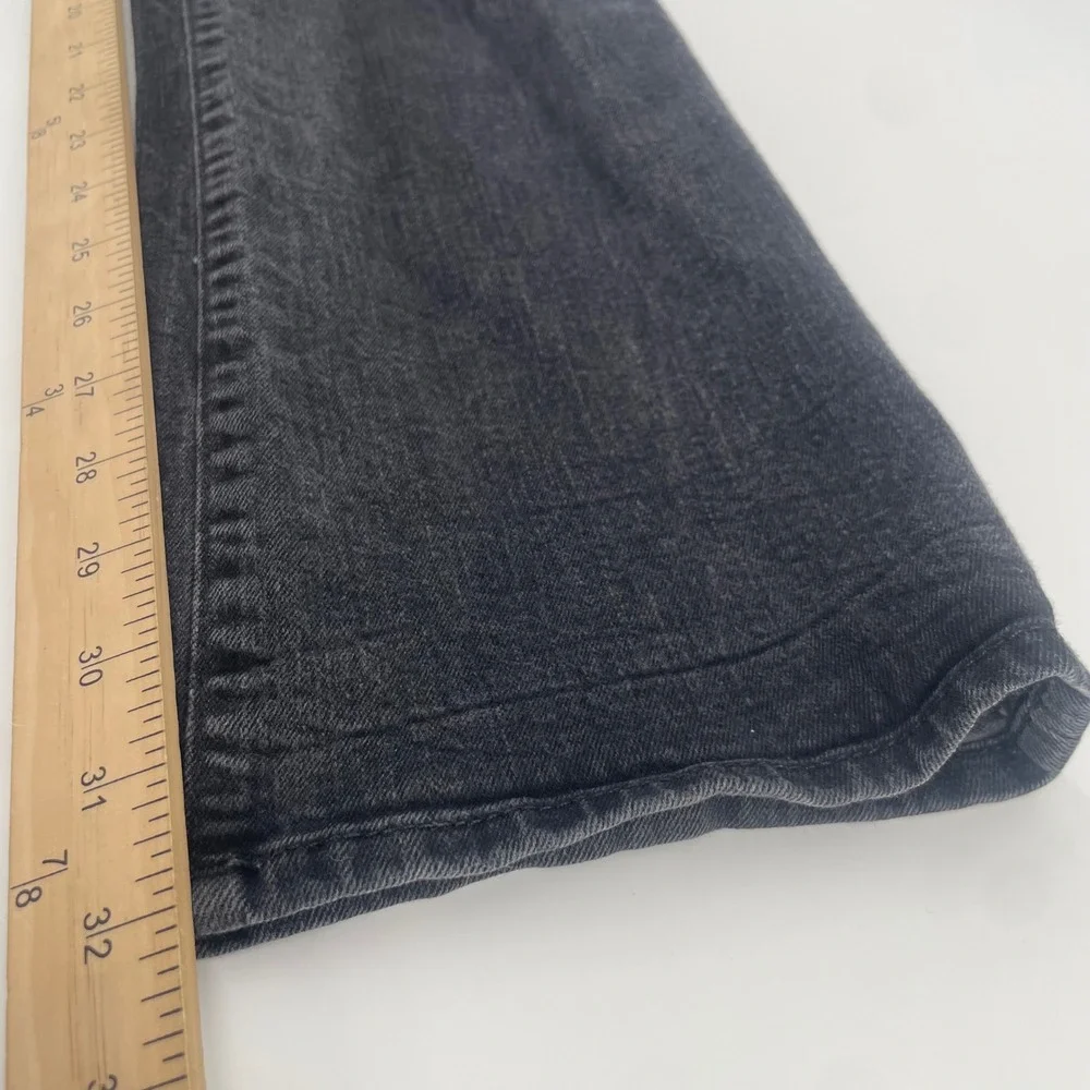 True Religion Ricky Jeans Mens 33 Black Relaxed Straight Leg Faded Denim USA